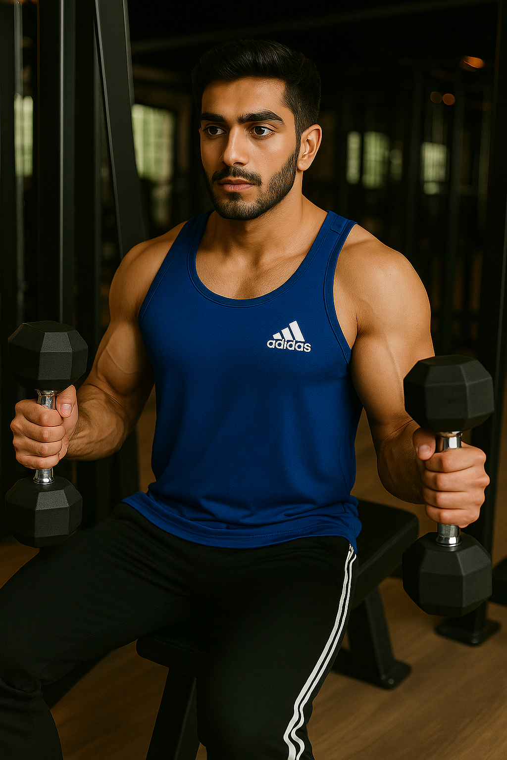 Men's Adidas Dri-FIT Gym Tank Top - blue